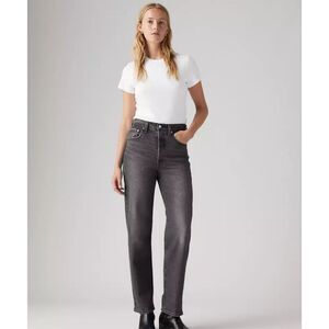 Levi Strauss & Co. Womens Ribcage Ankle Straight Button Fly Jeans Gray Size 27‎